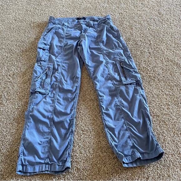Hollister Low Rise Baggy Cargo Pants Womens 14 Blue Utility Skater Street Grunge - Picture 12 of 16